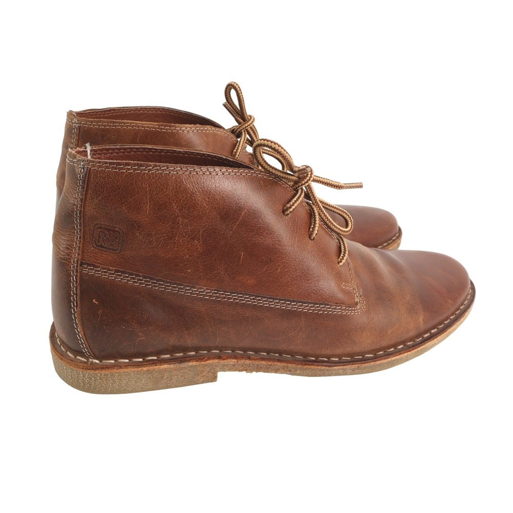 RKC‎ Uptown Leather Chukka Boots Brown Lace-Up Ankle Casual Shoes